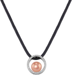 Кулон из серебра с жемчугом и кристаллом swarovski (Арт.ahp-2-8-14-s)