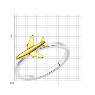 Кольцо из серебра с золочением «Авиа-мечта» Соколов (арт.94013243)