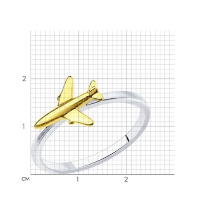 Кольцо из серебра с золочением «Авиа-мечта» Соколов (арт.94013243)