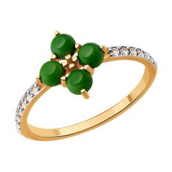 Кольцо золотое пробы 585 с бирюзой (Арт.717133)