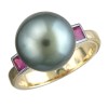Кольцо с жемчугом и рубином «Aphrodite Pearl» золото 585 Estet (арт.01К5312363-2)