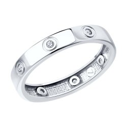Кольцо из серебра с фианитами (Арт.94013808)