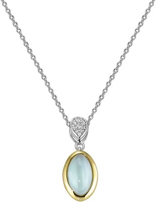 Кулон из серебра с кошачим глазом и куб. цирконием (Арт.fap-1-2-g)