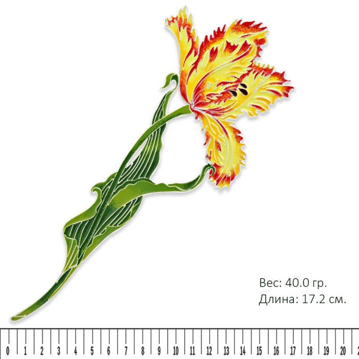 Брошь из серебра Т.Полякова "Дворцовый тюльпан" (Арт.41619)