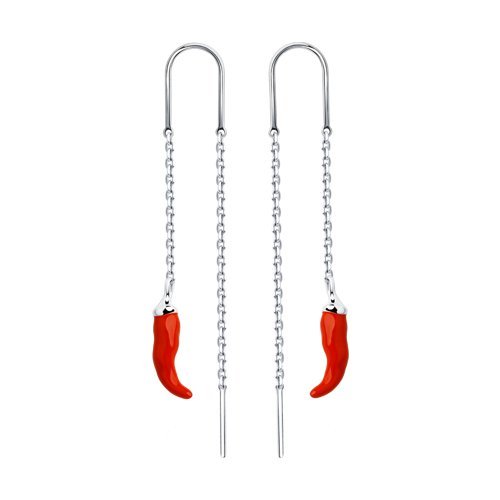 Серьги из серебра с эмалью (Арт.94023358)