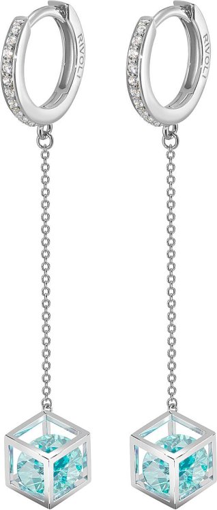 Серьги из серебра с куб. цирконием (Арт.fus-3-8-swr-5-s)