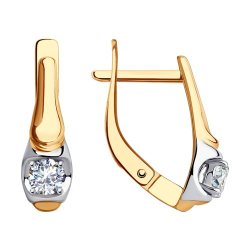 Серьги из золота с фианитами (Арт.029525)