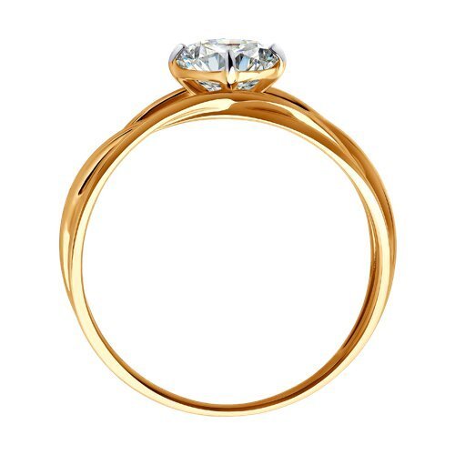 Кольцо из золота с фианитом «Игра света» SOKOLOV (арт.019343)