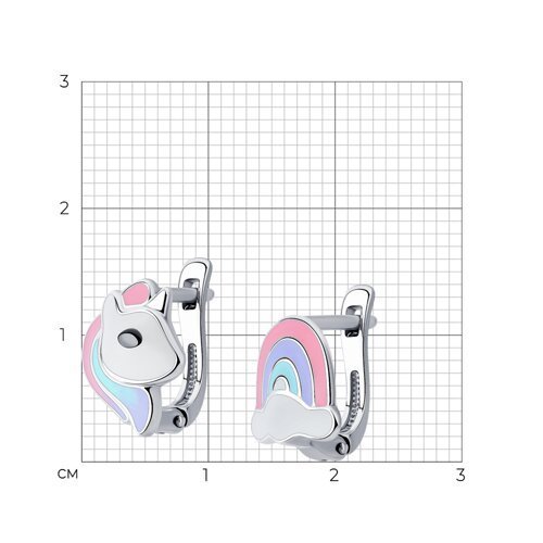 Серьги из серебра с эмалью (Арт.94025751)