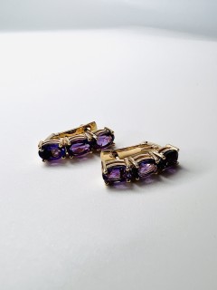 Серьги золотые с аметистами «Виноградный Вечер» Estet (арт.01С315780-5)