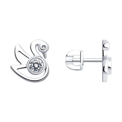 Серьги из серебра с фианитами (Арт.94025966)