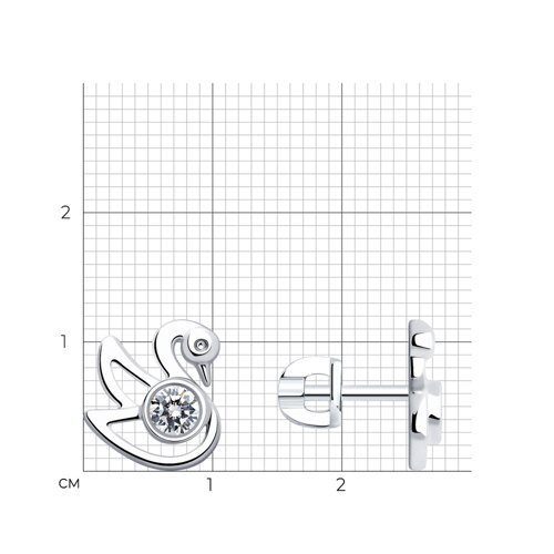 Серьги из серебра с фианитами (Арт.94025966)
