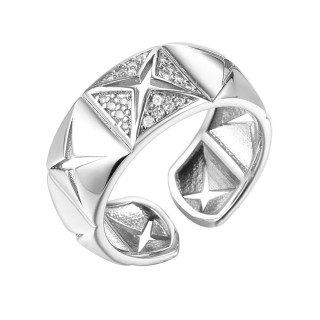 Кольцо серебряное с фианитами «Geometry Star» Fresh Jewelry (арт.CZ-R03898-X-W-X-X-W)