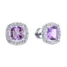 Серьги из серебра с аметистами и фианитами (Арт.92023189)