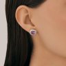 Серьги из серебра с аметистами и фианитами (Арт.92023189)