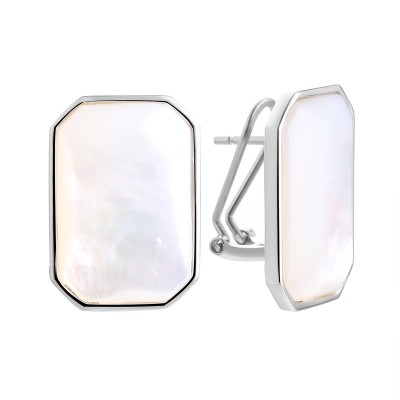 Серьги серебряные с жемчугом «Gravity Shine» Fresh Jewelry (арт.PI-E04250-X-W-PN-X-X)