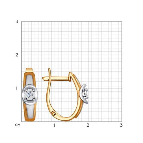 Серьги из комбинированного золота с бриллиантами (Арт.1021137)