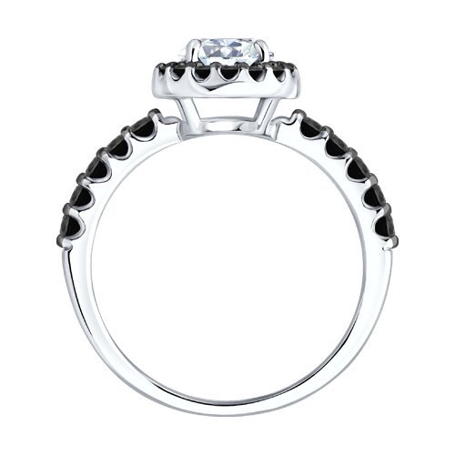 Кольцо из серебра с фианитами «Черно‑белое сияние» Соколов (арт.94-110-00194-3)