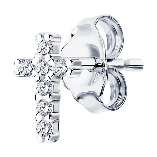 Серьга из серебра с фианитами (Арт.94170130)