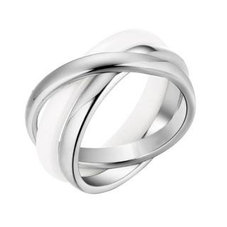 Кольцо серебро с керамикой «Белый Вихрь» Fresh Jewelry (арт.TC-R00290-W-W-X-X-W)