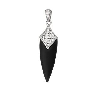 Кулон с керамикой и куб. цирконием «Черное Копьё» Fresh Jewelry (арт.TM-P00095-B-W-X-X-W)