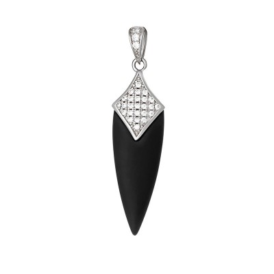 Кулон с керамикой и куб. цирконием «Черное Копьё» Fresh Jewelry (арт.TM-P00095-B-W-X-X-W)