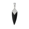 Кулон с керамикой и куб. цирконием «Черное Копьё» Fresh Jewelry (арт.TM-P00095-B-W-X-X-W)