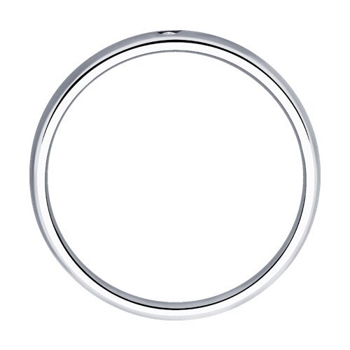 Обручальное кольцо из серебра с бриллиантом (Арт.87010088)