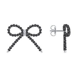 Серьги из белого золота с бриллиантами и шпинелью (Арт.1022573-3)