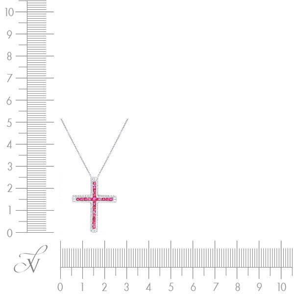 Цепь из белого золота с бриллиантом и рубином (Арт.mp51442-ru_ru_wg)