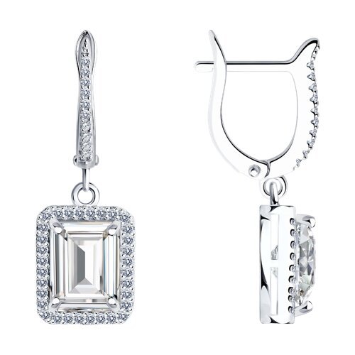 Серьги из серебра с фианитами «Сияние Престиж» Соколов (арт.9402)