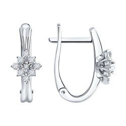 Серьги из белого золота с бриллиантами (Арт.1022169-3)