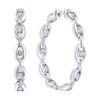 Серьги из серебра с фианитами «Изысканный ореол» SOKOLOV (арт.94027344)