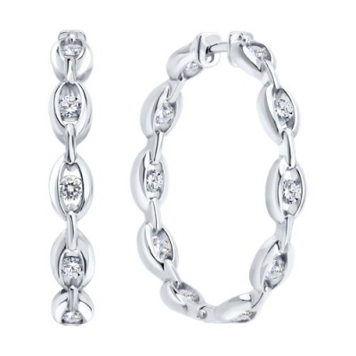 Серьги из серебра с фианитами «Изысканный ореол» SOKOLOV (арт.94027344)