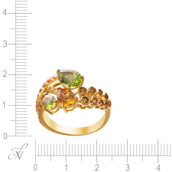 Кольцо из золота с сапфиром и хризолитом (Арт.rg-33022_ko_sm_ct_pd_yg)