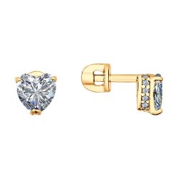 Серьги из золочёного серебра с фианитами (Арт.93021144)