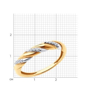 Кольцо из золота с фианитами «Вихрь света» Соколов (арт.51-110-02075-1)