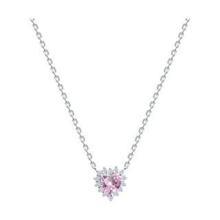 Колье из серебра с фианитом «Розовое Сердце» Соколов (арт.9407-1280-91)