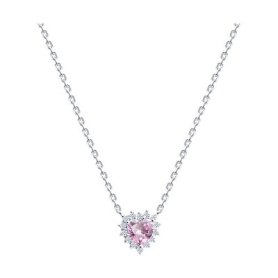 Колье из серебра с фианитом «Розовое Сердце» Соколов (арт.9407-1280-91)