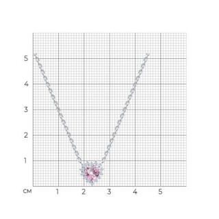 Колье из серебра с фианитом «Розовое Сердце» Соколов (арт.9407-1280-91)