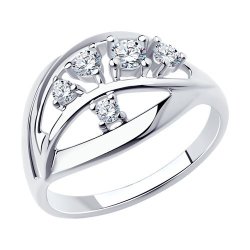 Кольцо из серебра с фианитами (Арт.94-110-00536-1)