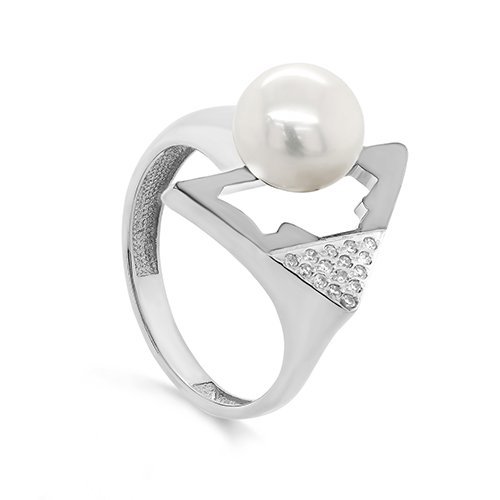 Кольцо серебряное с жемчугом «Осколки света» Kabarovsky (арт.11-713-1500)