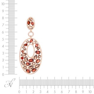 Кулон с бриллиантами, гранатом и раухтопазом «Oval Flame» из золота 585° MyJewels (арт.EP00176DSMT4R1_PD_GRB_SQ_PINK)