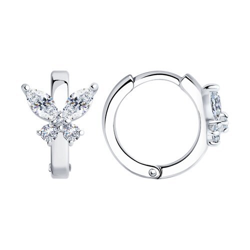 Серьги из серебра с фианитами (Арт.94026042)
