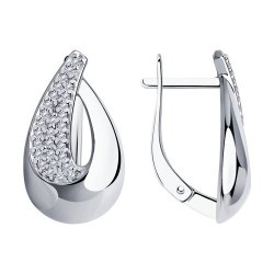 Серьги из серебра с фианитами (Арт.94-120-00729-1)