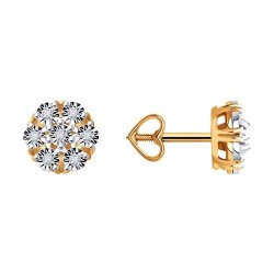 Серьги из комбинированного золота 585 пробы с бриллиантами (Арт.51-222-00788-2)