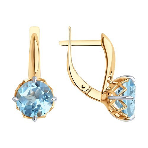 Серьги золотые пробы 585 с топазом (Арт.51-320-01763-1)