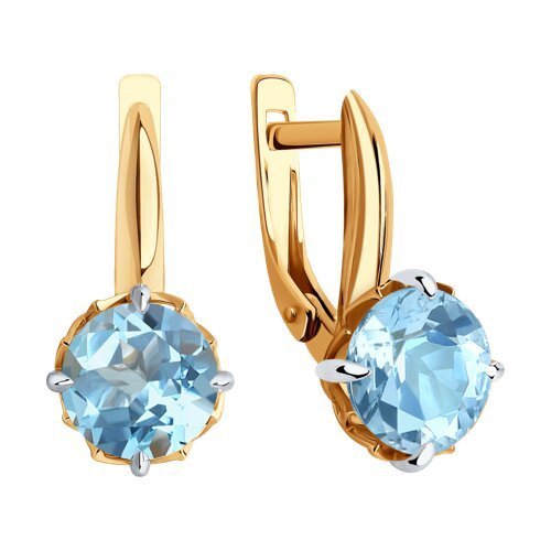 Серьги золотые пробы 585 с топазом (Арт.51-320-01763-1)