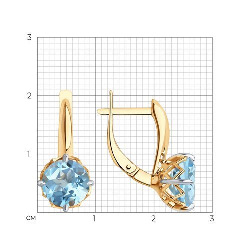 Серьги золотые пробы 585 с топазом (Арт.51-320-01763-1)