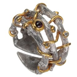 Серебряное кольцо BEAVERS с гранатом 1315g